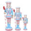 Soldat Casse-Noisette rose lumineux de 1,13 m avec sceptre en forme de canne à sucre, décoration de Noël en MgO-1254400511
