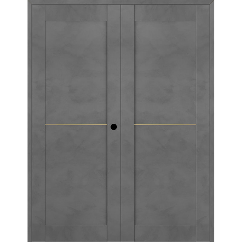 Porte double standard en bois manufacturé Avon 07 1H Gold, Chêne, 47,75 po x 79,38 po, À gauche