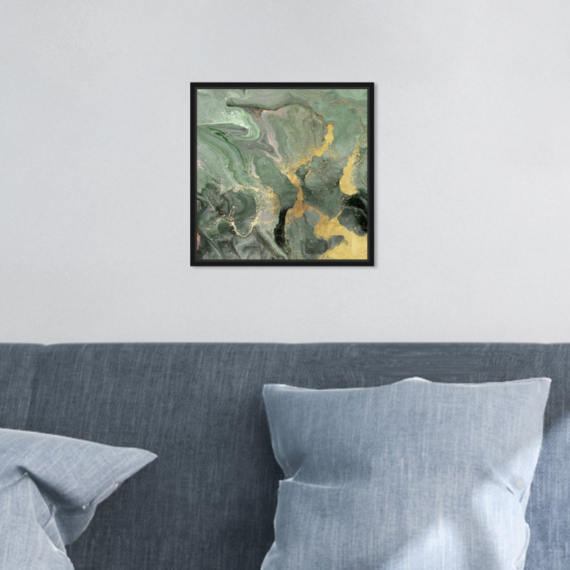«Jade Cosmos», reproduction d'impression sur toile, H 12 po x l 12 po, Cadre noir