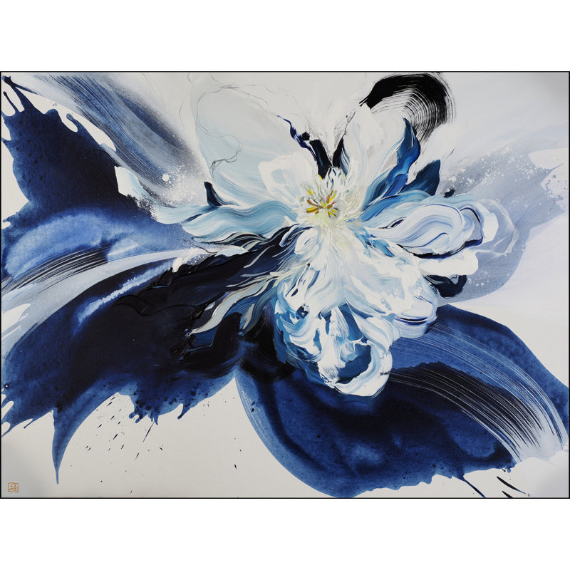 Indigo dévoilé par Novi Lim - Peinture, H 24 po x l 32 po, Toile tendue