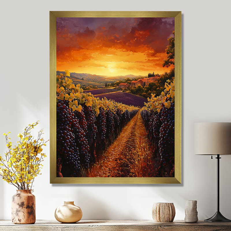 Felty - Art mural sur toile, paysages, H 20 po x l 12 po, Reproduction encadrée d'une seule photo, Doré