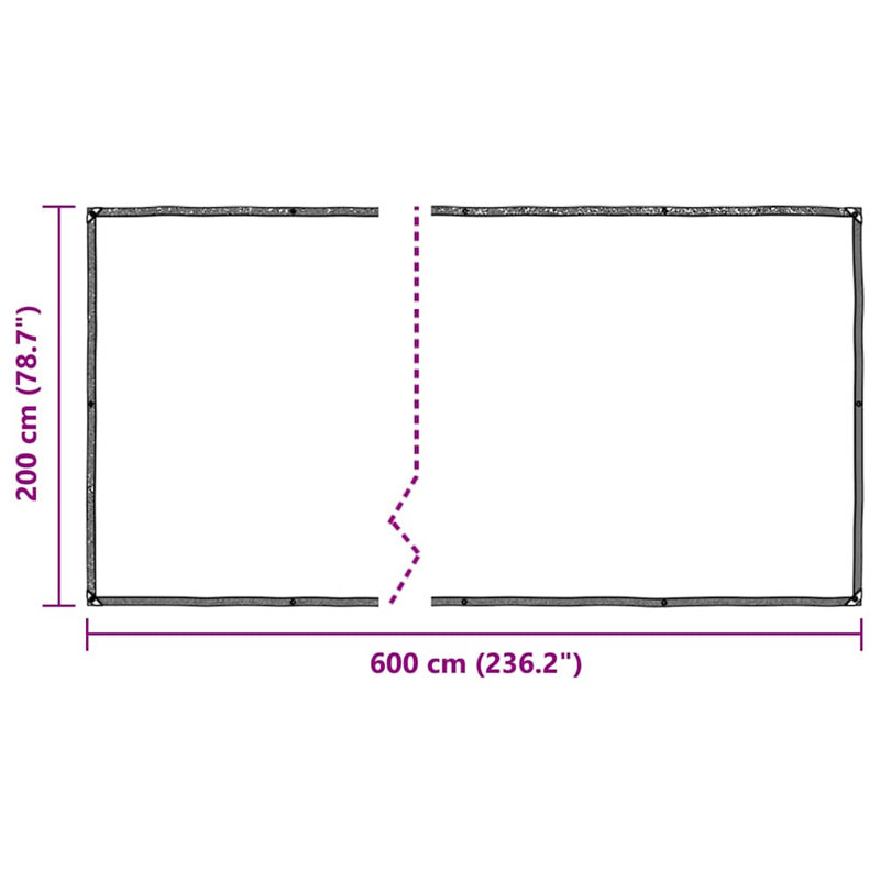 Plant Cover With Eyelets Polyethylene, 200cm H x 600cm W
