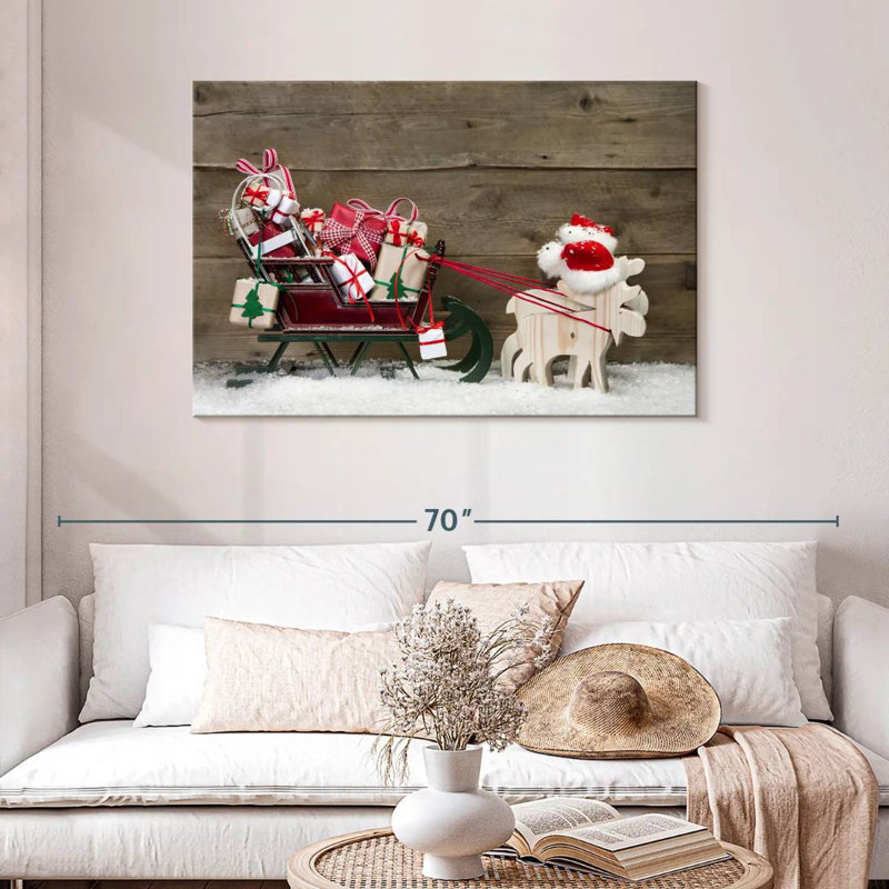Père Noël en traîneau, H 30 po x l 45 po