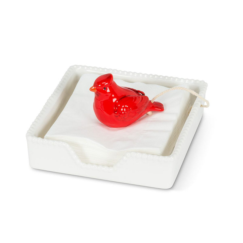 Ceramic / Porcelain Flat Napkin Holder, 5.5" H x 5.5" W x 2" D