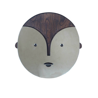 Solid Wood Circle Wall Mirror