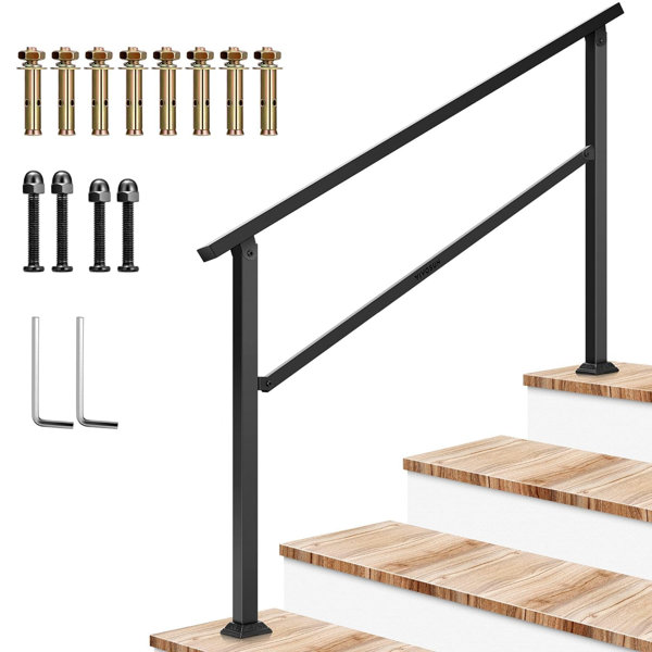 VIVOSUN Outdoor Mattle Iron Stair Handrail | Wayfair