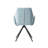 Black Finish Blue Leather Arm Chair With Swivel, Top Grain Leather, Metal Legs, 17" Seat Depth, 21" Package Height & Upholstered Seat, Frame, Width, 20Lb Product Weight