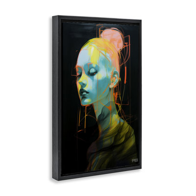 Bold Modern Visage Floater Canvas by Roozbeh Bahramali