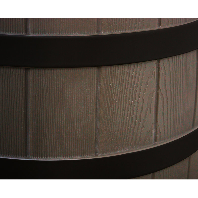 Dark Oak 50-Gallon Faux Barrel Rainwater Collector with Brass Spigot