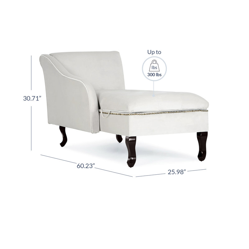Chaise longue rembourrée Haskell, Beige