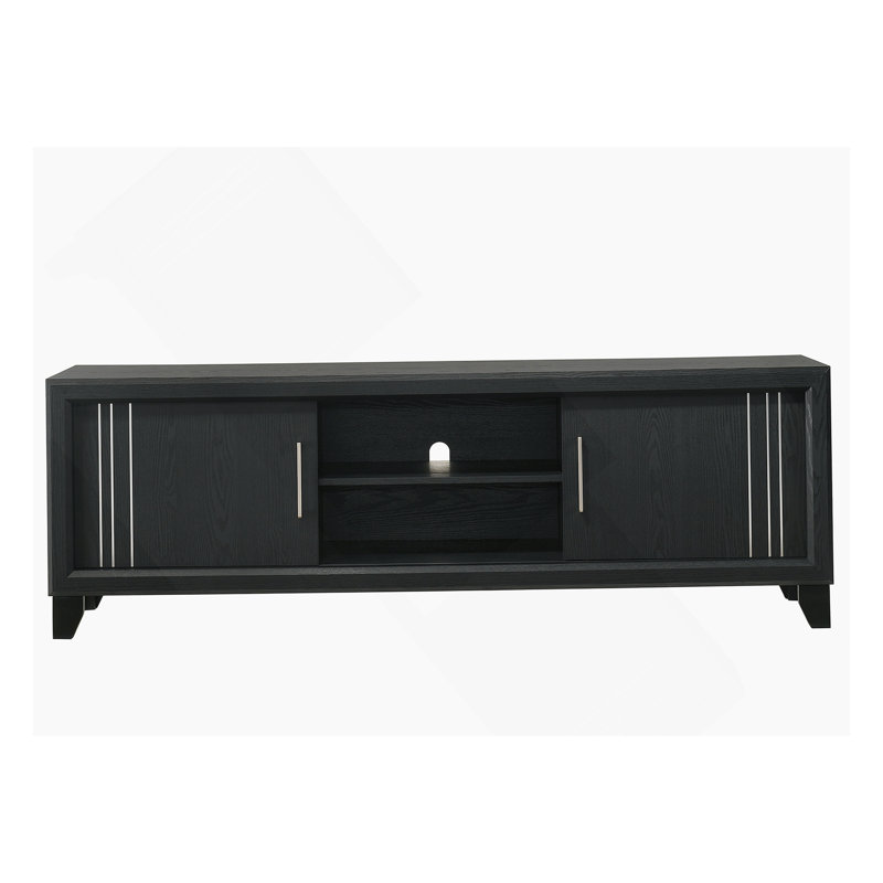 Meuble télé 1 pièce Contemporary, Gris anthracite