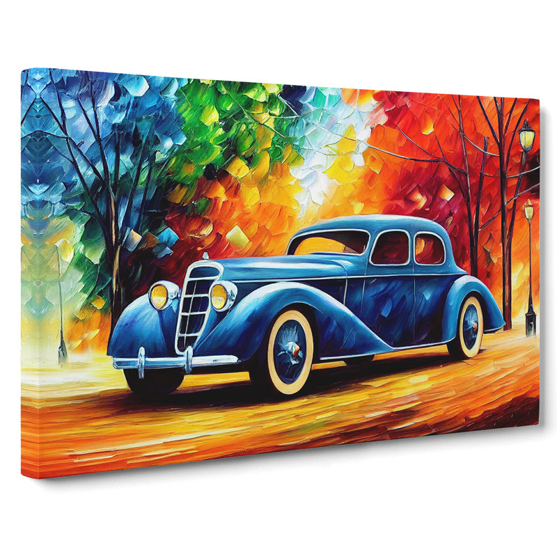 Painted Classic Car Vol.3 Abstract - Wrapped Canvas Painting, 35cm H x 50cm W x 3cm D
