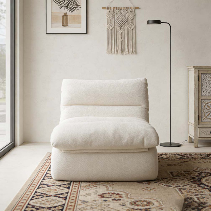 Fauteuil moderne avec assise moelleuse, Beige