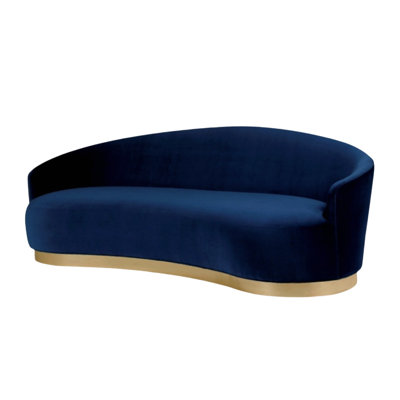 Simple Dark Blue Sofa 82.6'' Upholstered Sofa