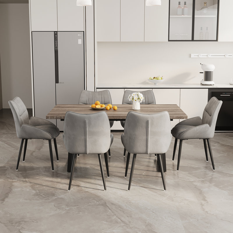Ensemble de salle à manger élégant et durable en MDF au design moderne, idéal pour les réunions de famille