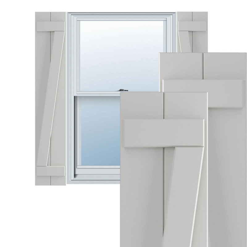 Volets en PVC True Fit, Gris tempête de grêle, 10.75", 45"