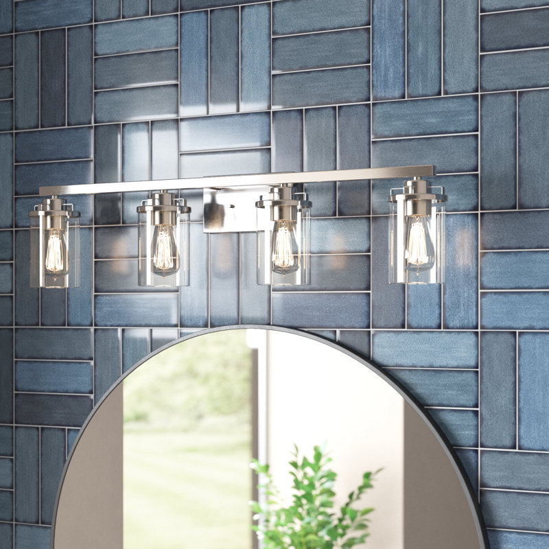 Éclairage pour salle de bain 4 lumières en nickel brossé à intensité variable Allysah