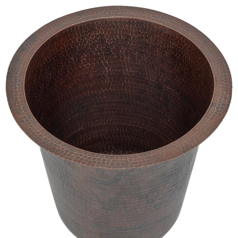 12" Round Hammered Copper Champagne Bar/Prep Sink