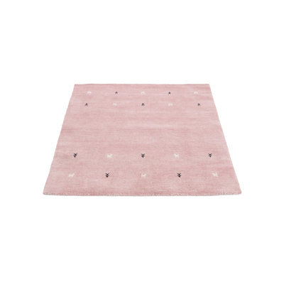 Handwoven Wool Gabbeh Uni Pink Rug
