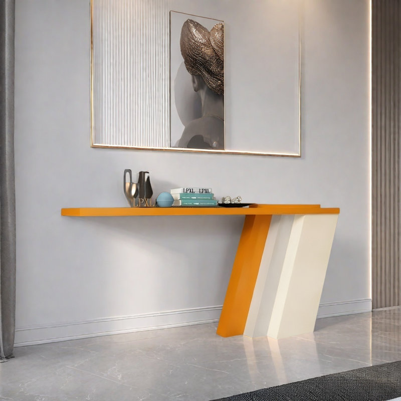 Console Modern Minimalist Art, Beige / orange / kaki, H 35,43 po x l 62,99 po x P 15,75 po