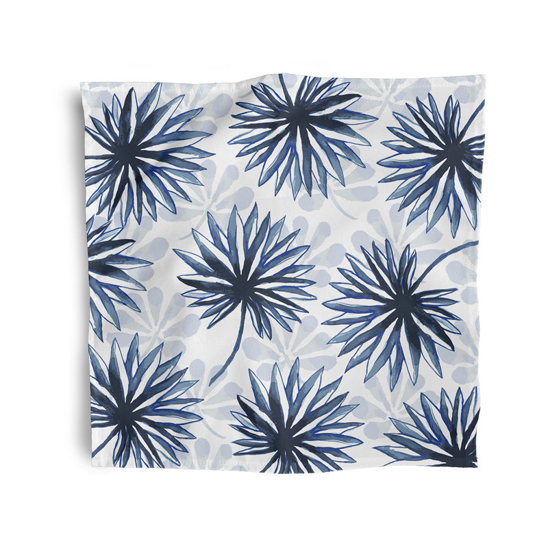 Betterton Polyester Floral Square Napkin, Blue