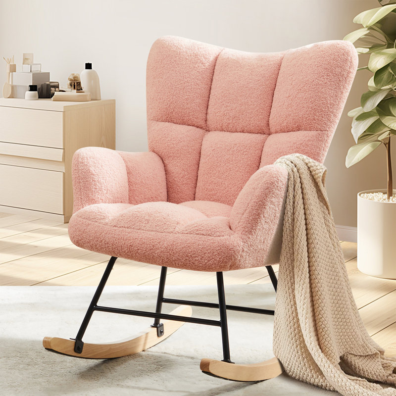 Chaise berçante rembourrée, Pink, Pink