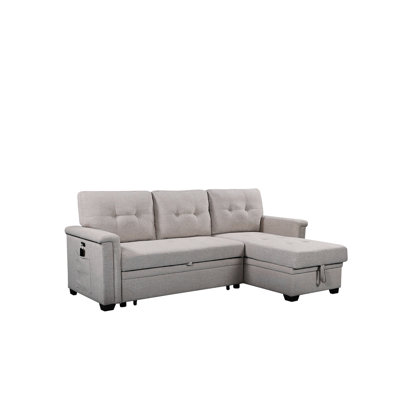 84" Modular Sleeper Sectional – Reversible Design, USB Ports & Storage Chaise