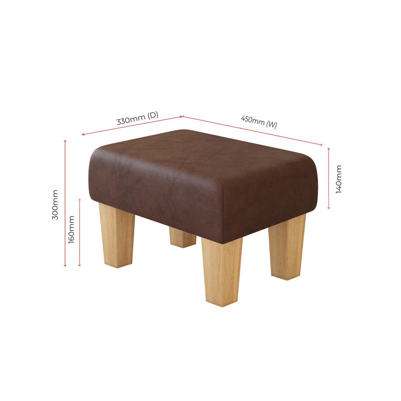 Collado Wood Contemporary Leg, Natural, Chestnut Brown, Italian Leather