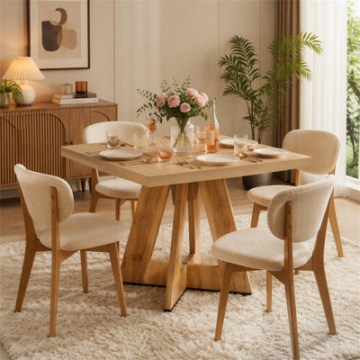 31.5" Dining Table, Square Kitchen Dinner Table for 2-4 People