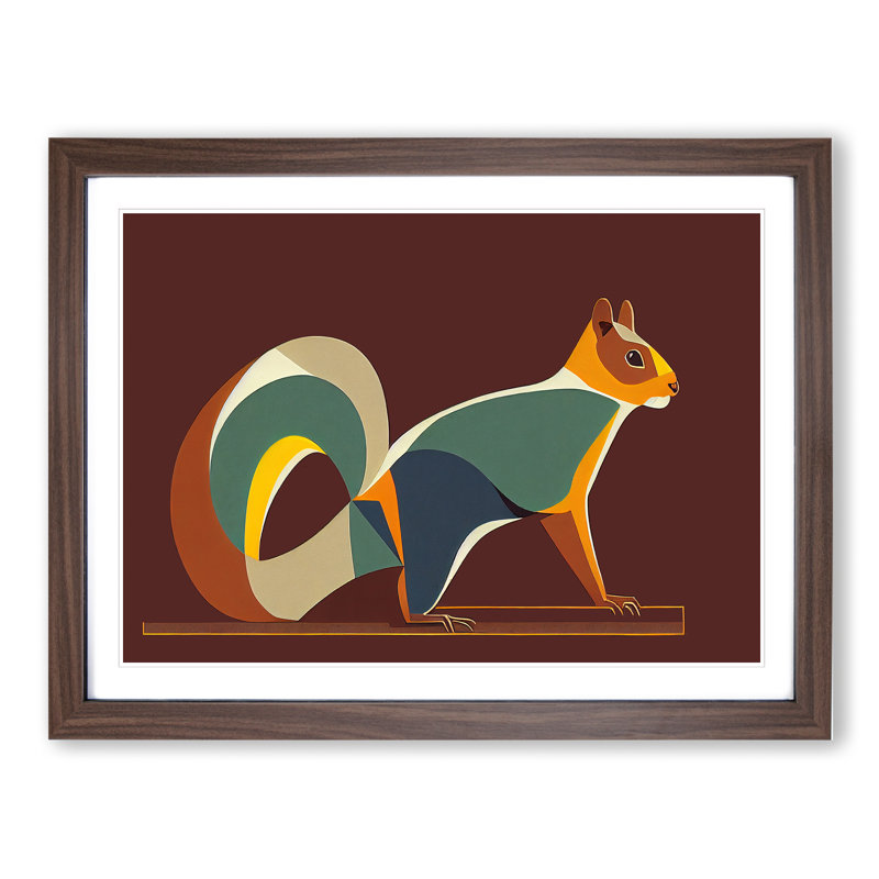 Squirrel - Wall Art, 46cm H x 64cm W x 2cm D, Walnut