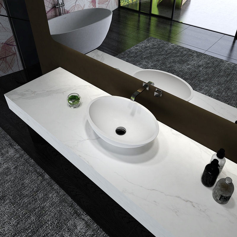 Lavabo vasque de salle de bain en résine de pierre Art moderne 25C23