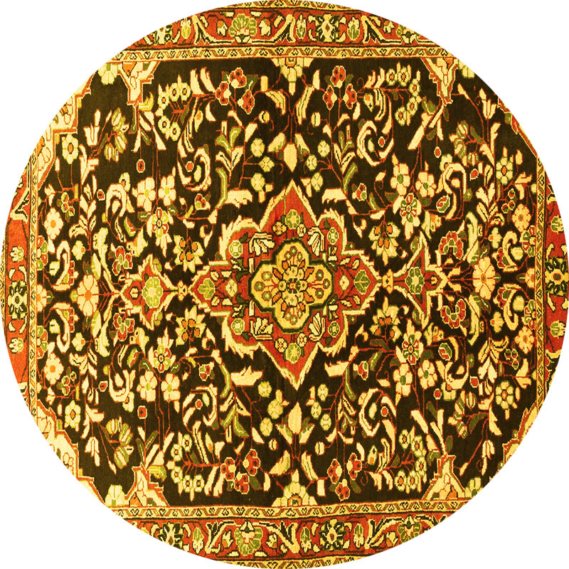 Washable Floral Indoor Rug, Round 5'