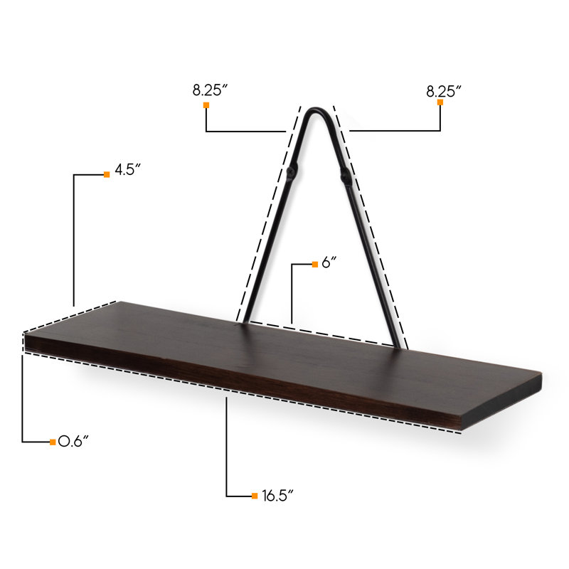 Tablette flottante en bois massif 4 pièces pin Daley