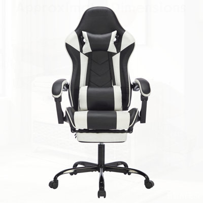 Gaming Chair with Footrest, Ergonomic Design, Headrest, Lumbar Support, and Breathable Material for Comfortable Gaming Sessions