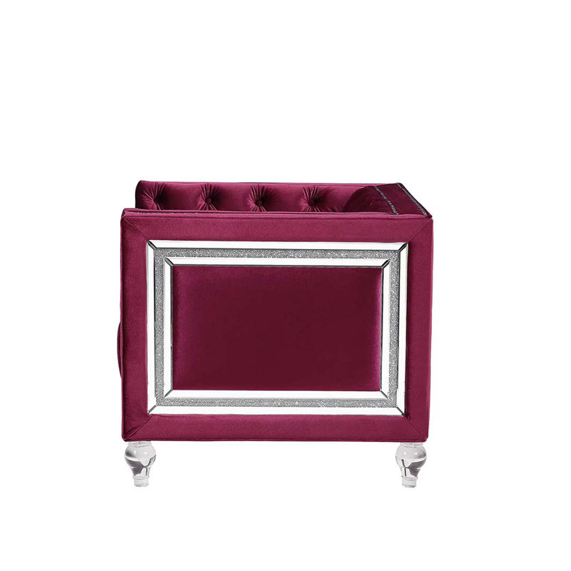 Chaise Heibero, velours bourgogne