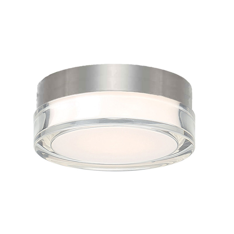 Plafonnier encastré rond à intensité variable Pi Pi, H 2,5 po x l 6 po x P 6 po, 3000 K, Acier Inoxydable