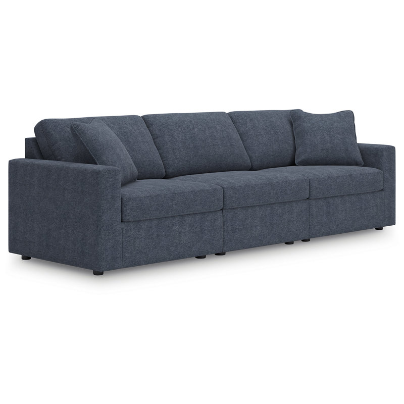Canapé Chesham Bulwell, H 36 po x l 108 po x P 37 po, 3, Bleu