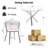 Modern Round Tempered Glass Pedestal Dining Set with Weaven Velvet Dininig Chair-1055531124-1055531113-1055531114