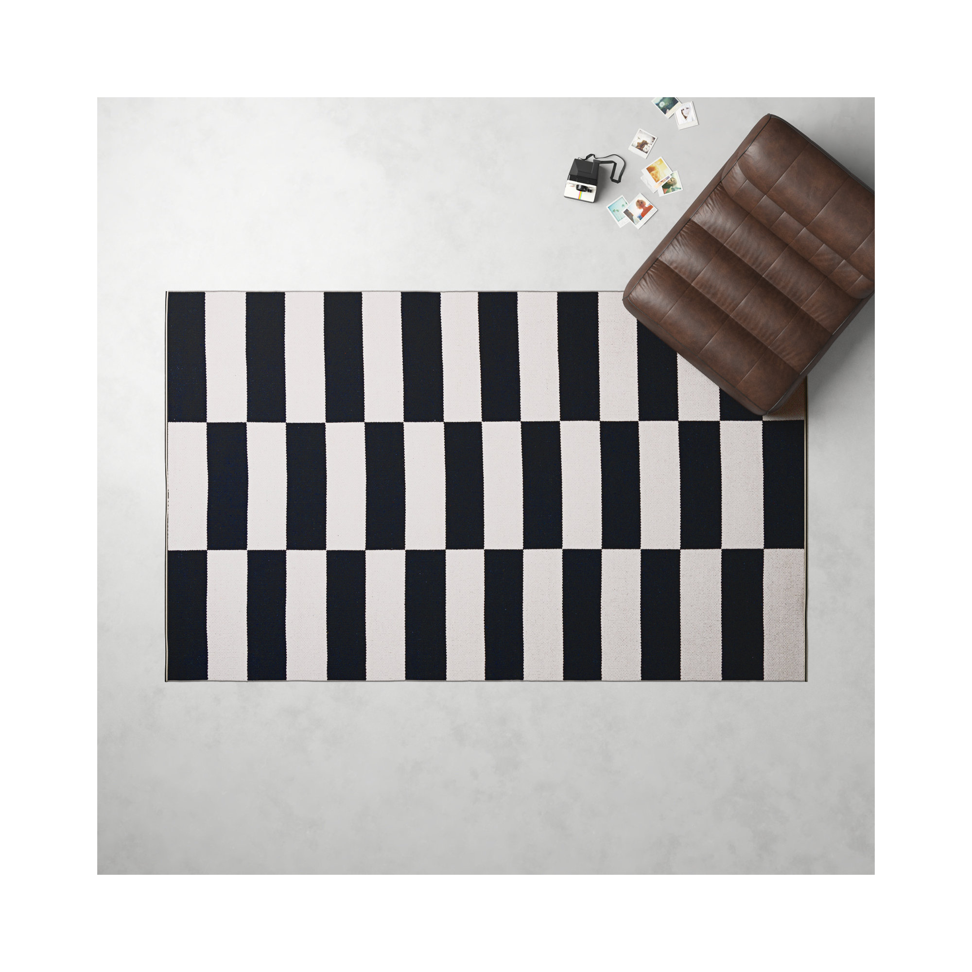 Alvana Handmade Cotton Rug, Rectangle 5' x 8'