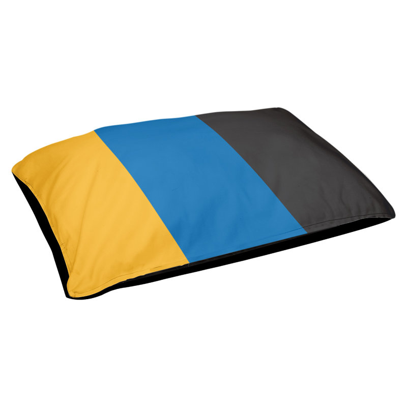 Coussin Golden State, Grand (l 40 po x P 30 po x H 14 po), Jaune doré californien / bleu royal / ardoise