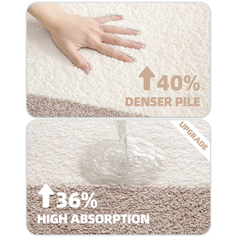 Tapis de bain avec envers antidérapant, Simple - L 43 po x l 24 po, Brun