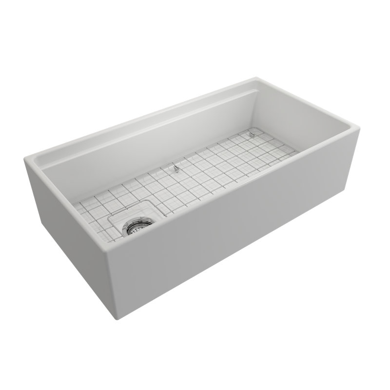 30'' L Single Basin Kitchen Sink, Matte White