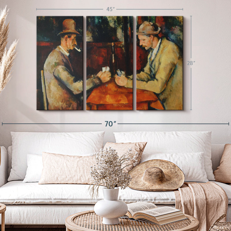 " The Card Players 1890 " on, 28" H x 45" W x 1.25" D