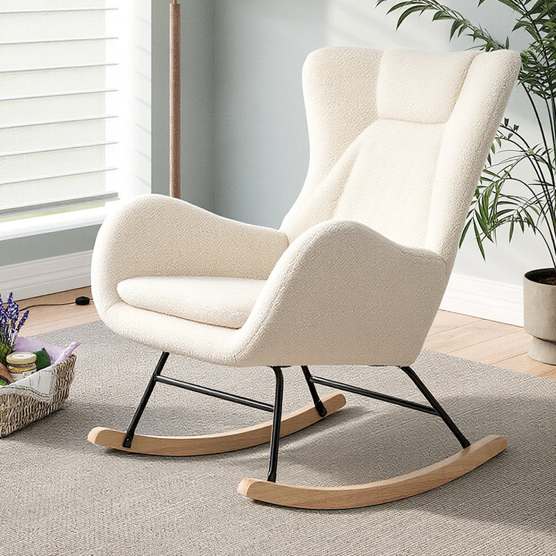 Iron Rocking Chair, Beige