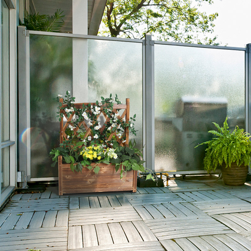 Bloxom Wood Planter Box, 76cm H x 37cm W x 64cm D