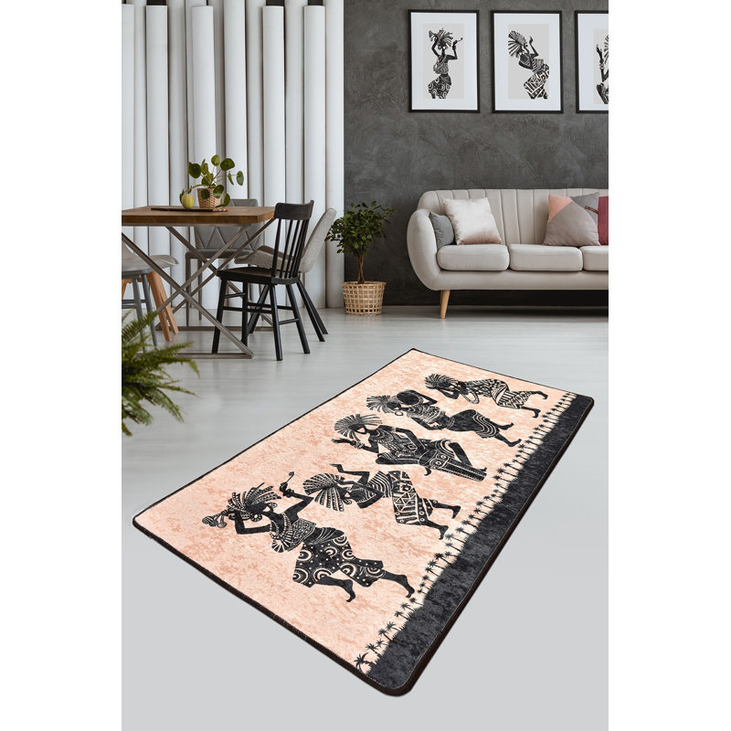 Durable Hall Carpet (2.6 x 6.6 ft) | 100% Polyester, Pile Height: 0.2 in, Total Thickness: 0.4 in | Antibacterial, Non-Slip Underside, Machine Washable | Ideal for Home Entryways, Elegant and Functional Design