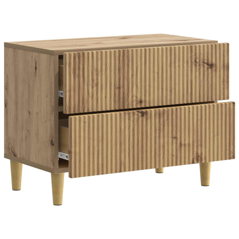 62cm W Manufactured Wood Bedside Table, Artisan Oak