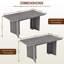 Table de salle à manger rectangulaire en bois Alyria de 63 po avec 4 chaises de salle à manger en cuir bouclé Sherpa-1463912048-1463912053-1463912074