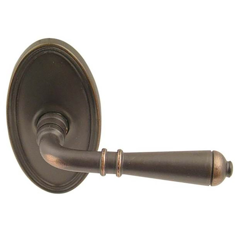Levier de porte avec rosette Turino Passage, Bronze huilé, Gauche