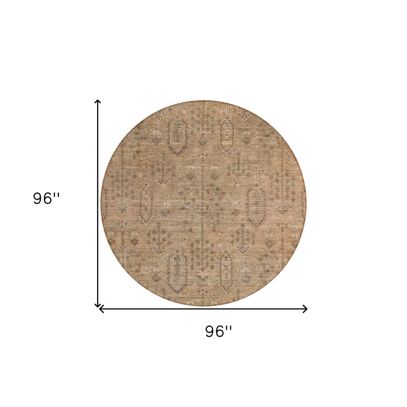 Tapis rond 8 pi Terra Cotta and Copper